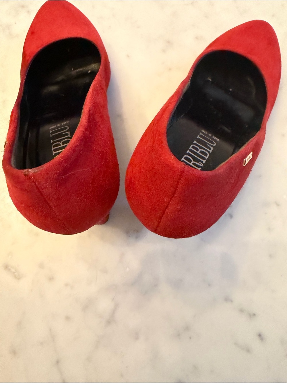 loriblu luxury Italian Designer Red‎ Suede Heels Size 38 - Picture 14 of 16